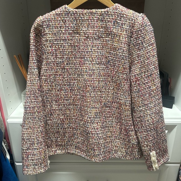 See and Be Seen Women's Multicolor Tweed Jacket with Pearl Button Detail - Picture 7 of 8